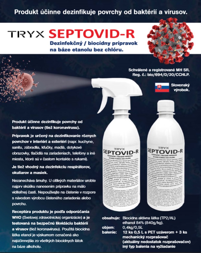 SEPTOVID-R (4ks/0,5 litra + 1ks mechanický rozprašovač)