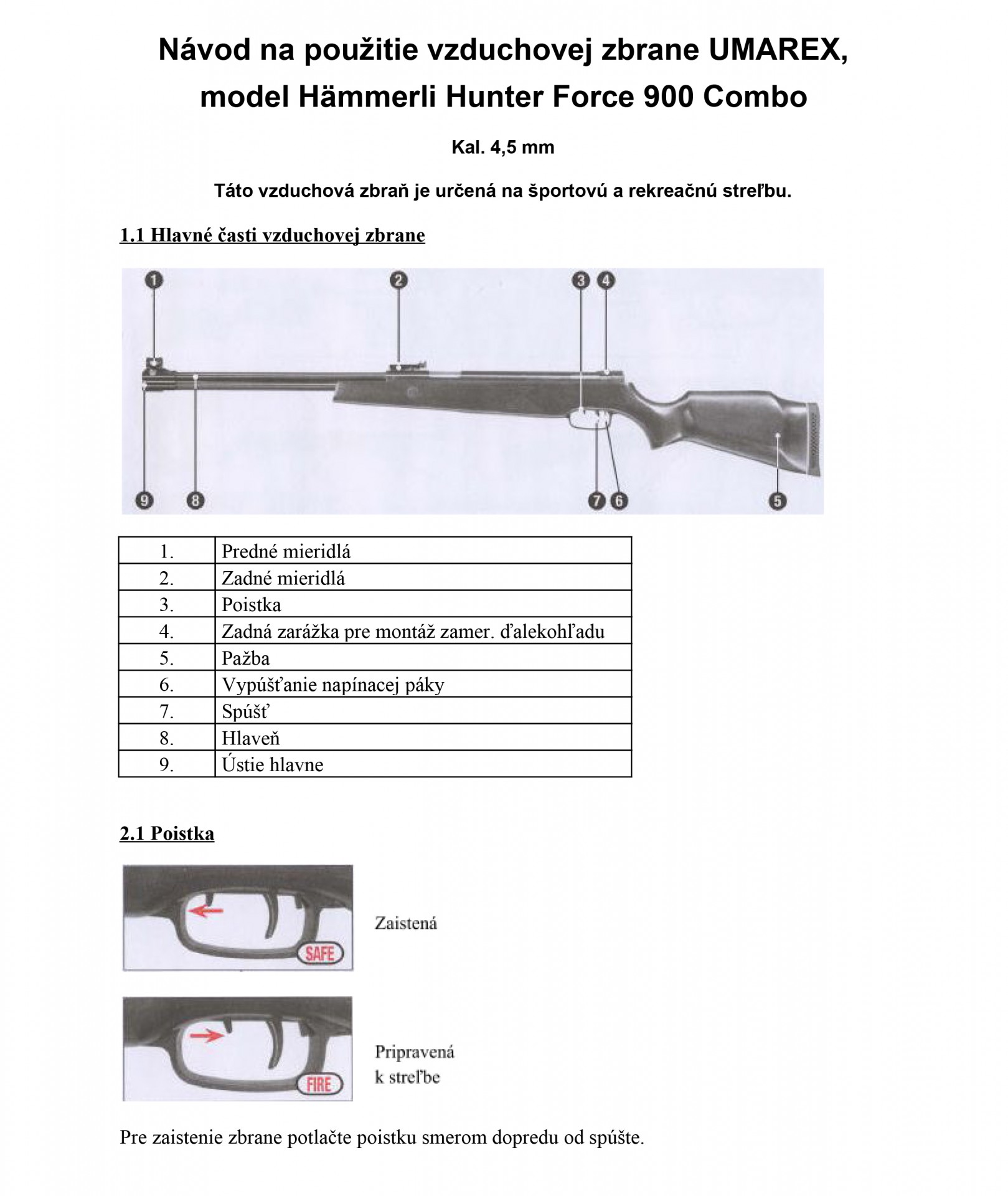 Vzduchovka Hämmerli Hunter Force 900 Combo, kal. 4,5mm