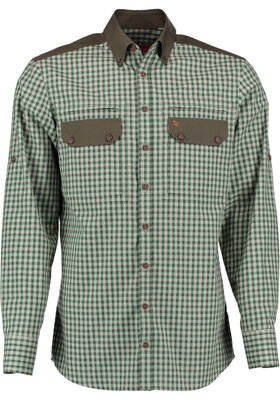 Zelená kockovaná košeľa pre poľovníka 