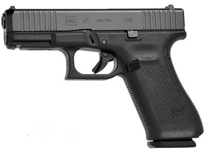 GLOCK 45 kal 9luger /9x19 5Gen Glock 45 kombinuje záver G19 s rámom G17/ Gen5.