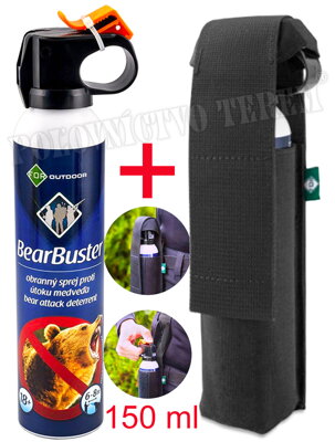 Sprej na medvede  BearBuster set - obranný sprej - 150 ml s puzdrom