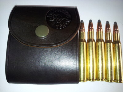 Kožené puzdro na strelivo opaskové guľa 5ks