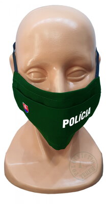 Ochranné rúško na tvár a nos / POLÍCIA / zelená