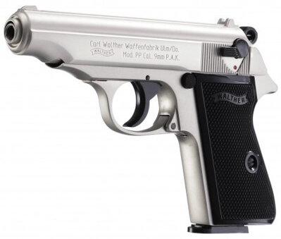 Plynová pištoľ Walther PP nickel, kal. 9mm PA