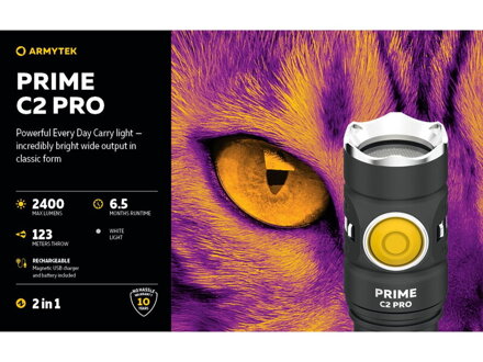 Baterka Armytek Prime C2 Pro Magnet USB 2400lm (White)