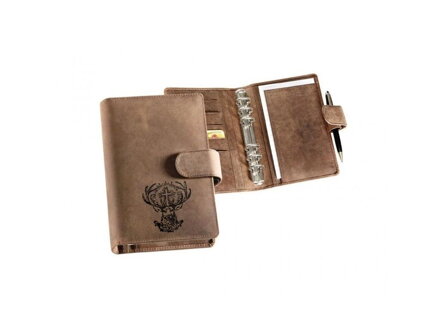 Kožený diár s poľovníckym motivom