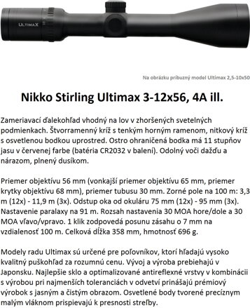 Puškohľad Ultimax 2,5-10x50, 4A ill.UL21050