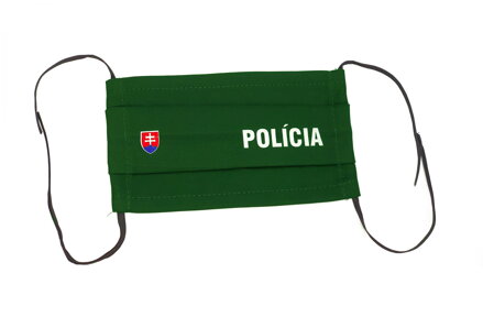 Ochranné rúško na tvár a nos / POLÍCIA / zelená