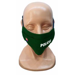 Ochranné rúško na tvár a nos / POLÍCIA / zelená