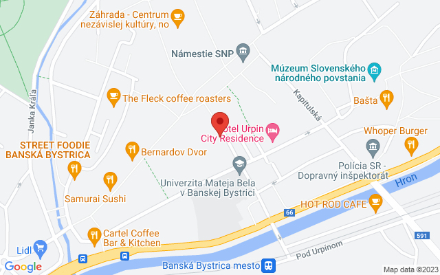Google map: Národná 2, Banská Bystrica
